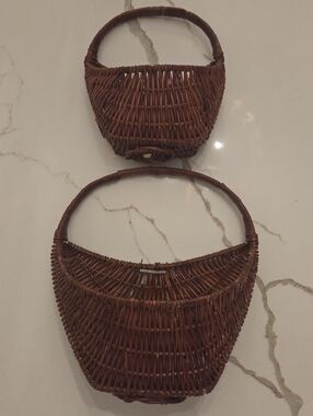 Vintage House of Lloyd 1990 Wicker Basket Set Boho Rustic Farmhouse Decor